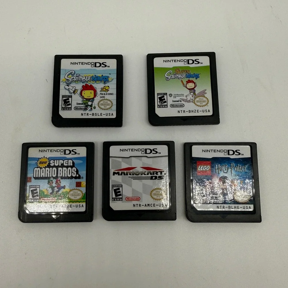 Nintendo DS Game Lot Mario Kart Super Mario Bros Scribblenauts Harry Potter Lego